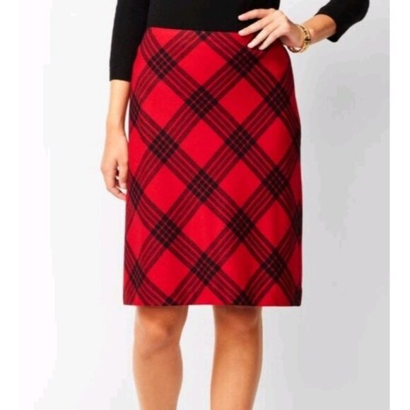 Talbots Twill A-Line Skirt Country Plaid women 10% wool size 6P - Picture 1 of 6